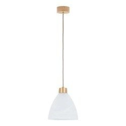 Lampa wisząca zwis drewniana EVO drewno/biały śr. 23cm
