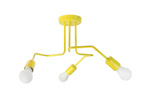Lampa sufitowa do pokoju dziecka żółta w stylu loft potrójna Vanessa 3xE27 Led 