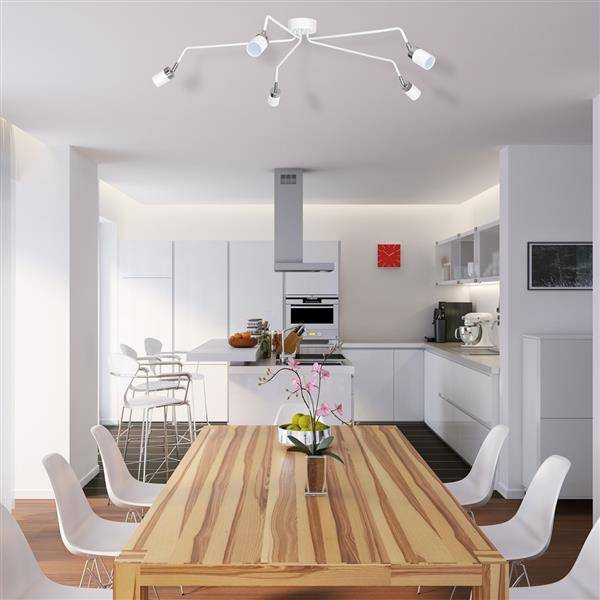 Lampa sufitowa nowoczesna reflektorek spot pająk JOKER V biały śr. 132cm