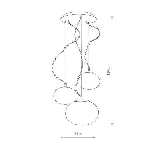 Trzypunktowa lampa wisząca NUAGE kule 7027