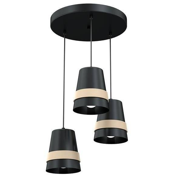 Nowoczesna lampa wisząca koło VENEZIA BLACK 3xE27 MLP5454