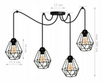 Nowoczesna czarna lampa wisząca pająk druciak mały Diamond 4