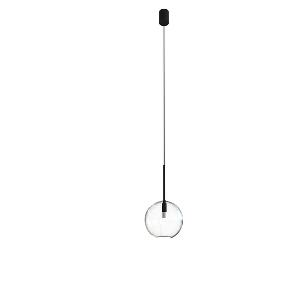 Nowoczesna lampa wisząca SPHERE S szklana kula śr.15 cm 10W | czarny