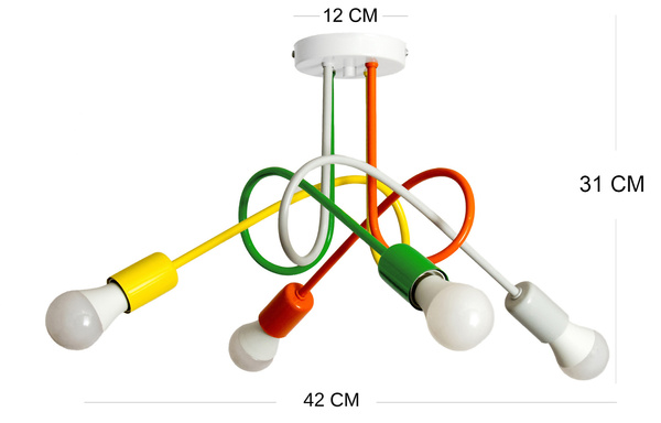 Lampa sufitowa dla dziecka kolorowa Mondo 4