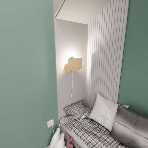 Lampka ścienna do pokoju dziecięcego drewniana POLICE 1342/K1