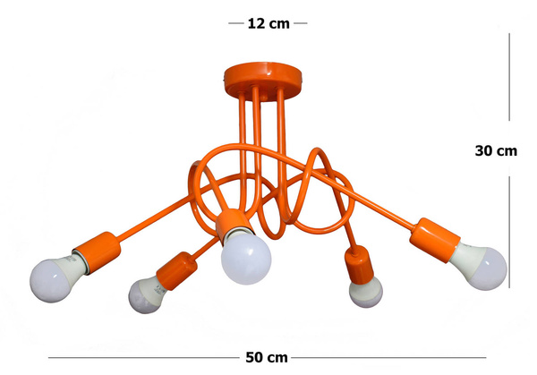  Lampa sufitowa do pokoju dziecka pomarańczowa Mondo 5 Loft