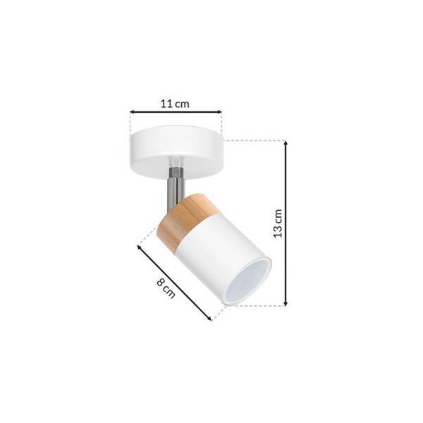 Lampa sufitowa/kinkiet JOKER, MLP6299, biały/drewno/chrom, 1x8W GU10