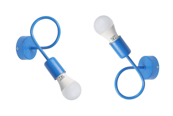 Lampa ścienna kinkiet do pokoju dziecka niebieski gruba struktura Mondo 1xE27 Led  