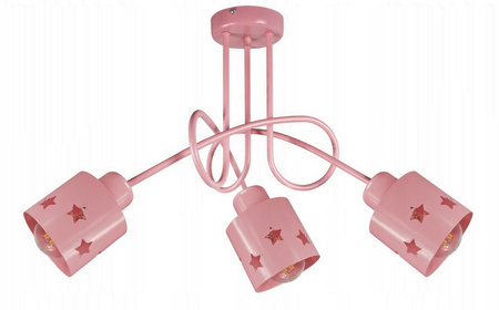 Lampa sufitowa do pokoju dziewczynki różowa Star Loft 3