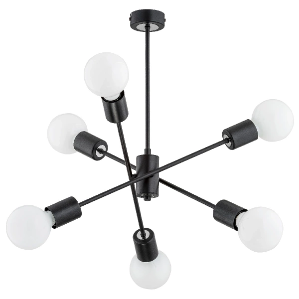 Lampa sufitowa ALFA MADI CZARNA 6xE27 46cm | 60813
