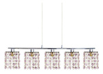 Lampa wisząca chrom/fiolet kryształki 5x40W G9 Classic 35-59294