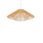 Lampa wisząca JAPANDI S szer. 50cm E27 | naturalne drewno/biały