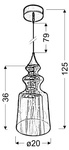 LAMPA SUFITOWA WISZĄCA CANDELLUX OXELO 31-51837  E27 BEZBARWNY