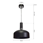 Nowoczesna lampa wisząca MALMO BLACK/CHROME 1xE27 MLP6203