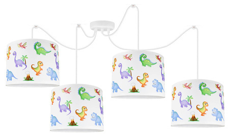 Lampa sufitowa do pokoju dziecka  nowoczesna z dinozaurami  Pająk Dino 4xE27 LED
