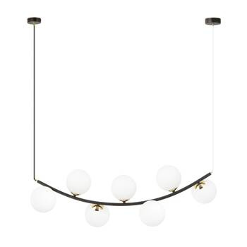 Nowoczesna lampa wisząca białe klosze RITZ 7 BL OPAL