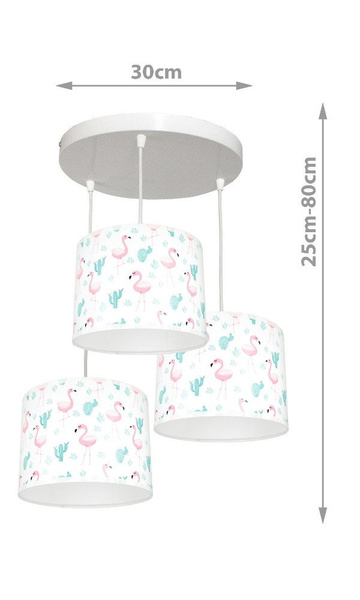 Lampa sufitowa do pokoju dziewczynki różowa 3-punktowa Pink Koło 3xE27 Led 