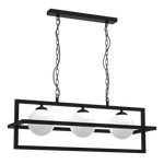 Lampa wisząca DIEGO, MLP8569, czarna z białymi kloszami, 3x40W E14