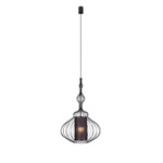Lampa wisząca druciana zwis nowoczesna ABI M czarny śr. 40cm