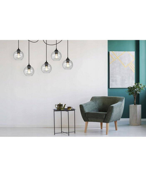 Nowoczesna lampa typu pająk szklane klosze kolory do wyboru.