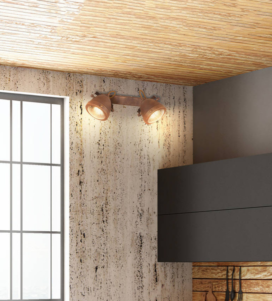 Lampa ścienna listwa 2xGU10 rdzawy FRODO 92-71071