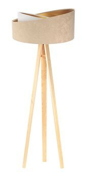 Lampa podłogowa asymetria beżowo-biało-złota
