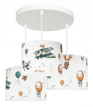 Lampa sufitowa do pokoju dziecka 3 punktowa klasyczna Samolot 3xE27