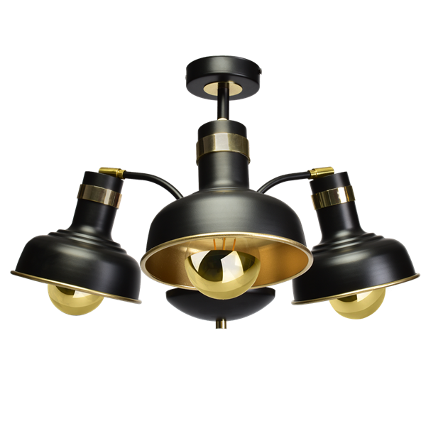 Lampa sufitowa MARGO BLACK/GOLD 3xE27