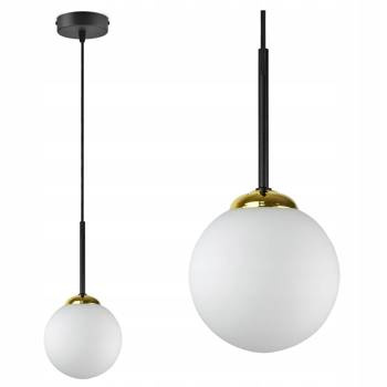 Lampa wisząca czarno-złota mleczne kule 1