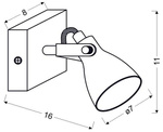 Lampa ścienna kinkiet 1x40W GU10 szary mat ASH 91-64394