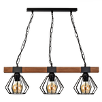 Industrialna lampa wisząca ULF BLACK / WOOD 3xE27 60W MLP6193