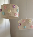 Lampa wisząca do pokoju dziewczynki w stylu Boho Kolorowe Kwiatki 35 cm