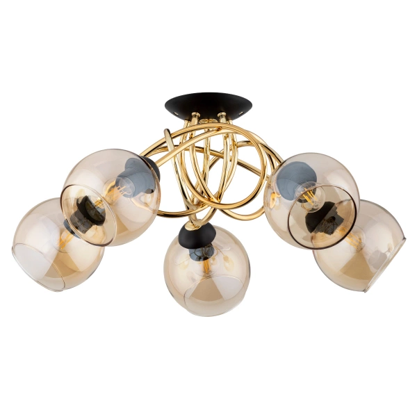 Lampa sufitowa ALFA MODENA ZŁOTA 5xE14 60cm | 63179