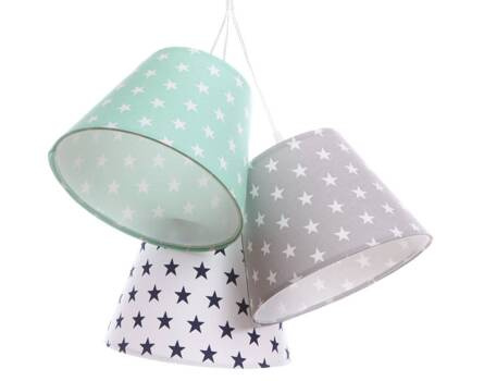 Lampa sufitowa do pokoju dziewczynki i chłopca w gwiazdki kolorowe stożki 3xE27