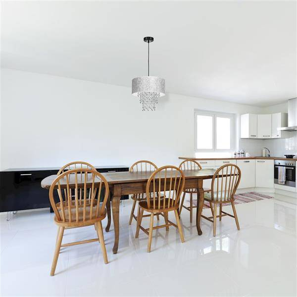 Nowoczesna lampa wisząca ALMERIA SILVER/CHROME 1xE27 MLP6436