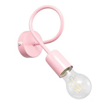 Lampa ścienna kinkiet do pokoju dziewczynki różowy w stylu loft Mondo 1xE27 Led