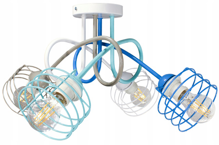Lampa sufitowa do pokoju dziecka kolorowa Zakręcony Koszyczek 4xE27 Led