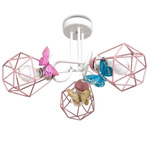 Lampa sufitowa do pokoju dziewczynki nowoczesna Druciak Motylek 3xE27 Led