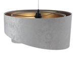 Lampa wisząca asymetryczna welurowa Tami szaro-złota