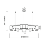 Lampa wisząca (koło) GENESIS BLACK 15xGU10