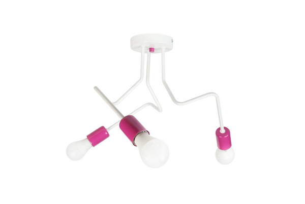 Lampa sufitowa dla dziewczynki biało- różowa w stylu loft Luna 3