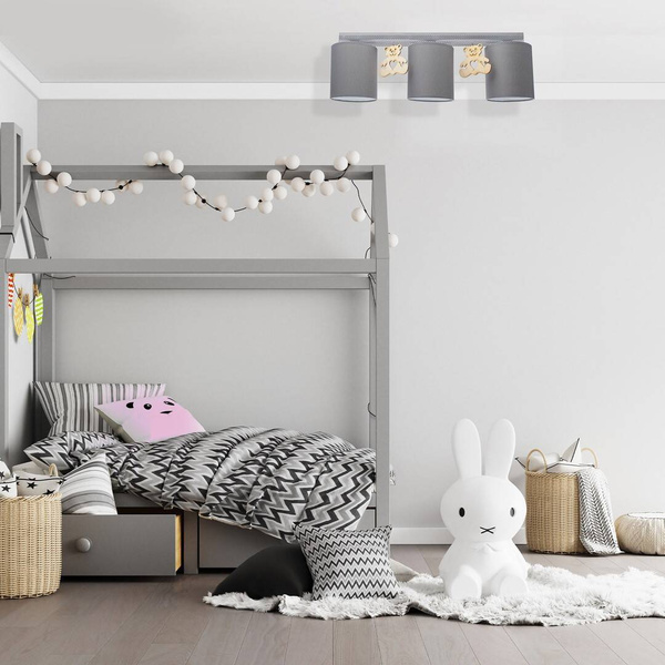Lampa sufitowa dziecięca MIŚ III szary szer. 66cm