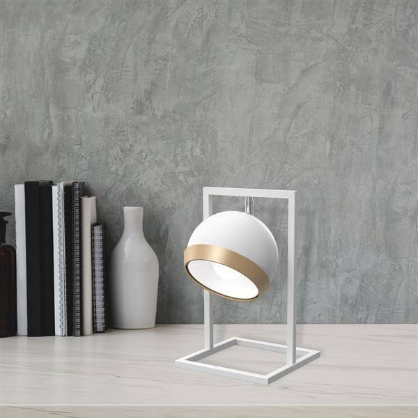 Lampa stołowa nowoczesna kula OVAL biały 40cm