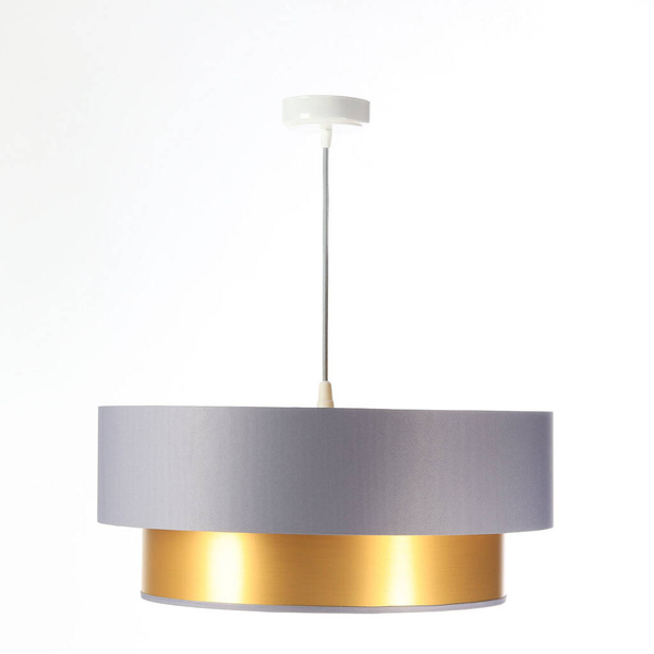 Lampa szaro-złota podwójna walec średnica 50 cm 