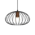 Lampa wisząca MERIDIANO, MLP7959, czarny/brązowy, 1x60W E27