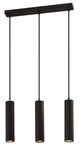 Lampa wisząca czarna potrójna oprawa 3x25W GU10 Tubo 33-79091