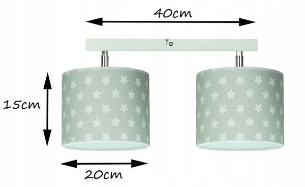 Lampa sufitowa do pokoju dziecięcego Gwiazdki Listwa 2xE27 Led 