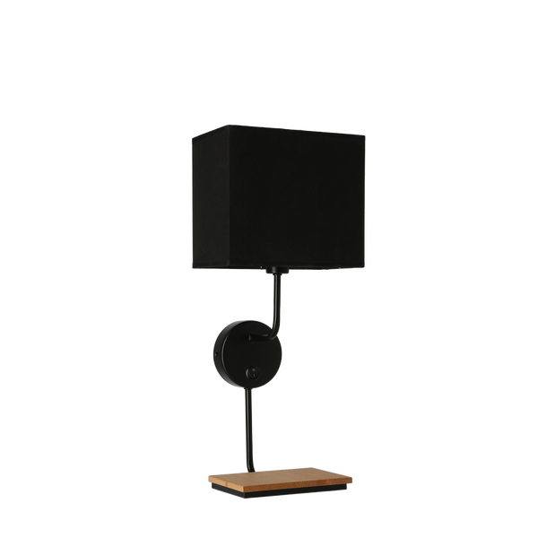 KETO KINKIET CZARNY 1X40W E14 ABAŻUR Z WŁĄCZNIKIEM