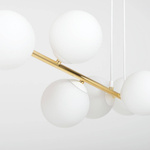 Nowoczesna lampa wisząca nad wyspę biało- złota GRAVITY 8  WH GOLD