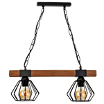 Industrialna lampa wisząca ULF BLACK / WOOD 2xE27 60W MLP6192